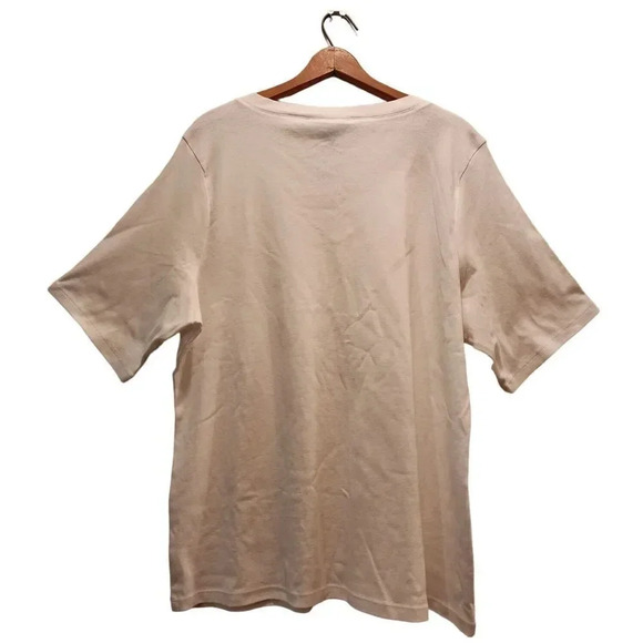 Karen Scott Shirt Womens Size 2X White Knit 100% Cotton Button V Neck Pullover - Picture 2 of 7
